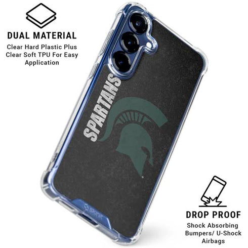 Michigan State University Bold Spartans Logo Galaxy S25 Clear Case